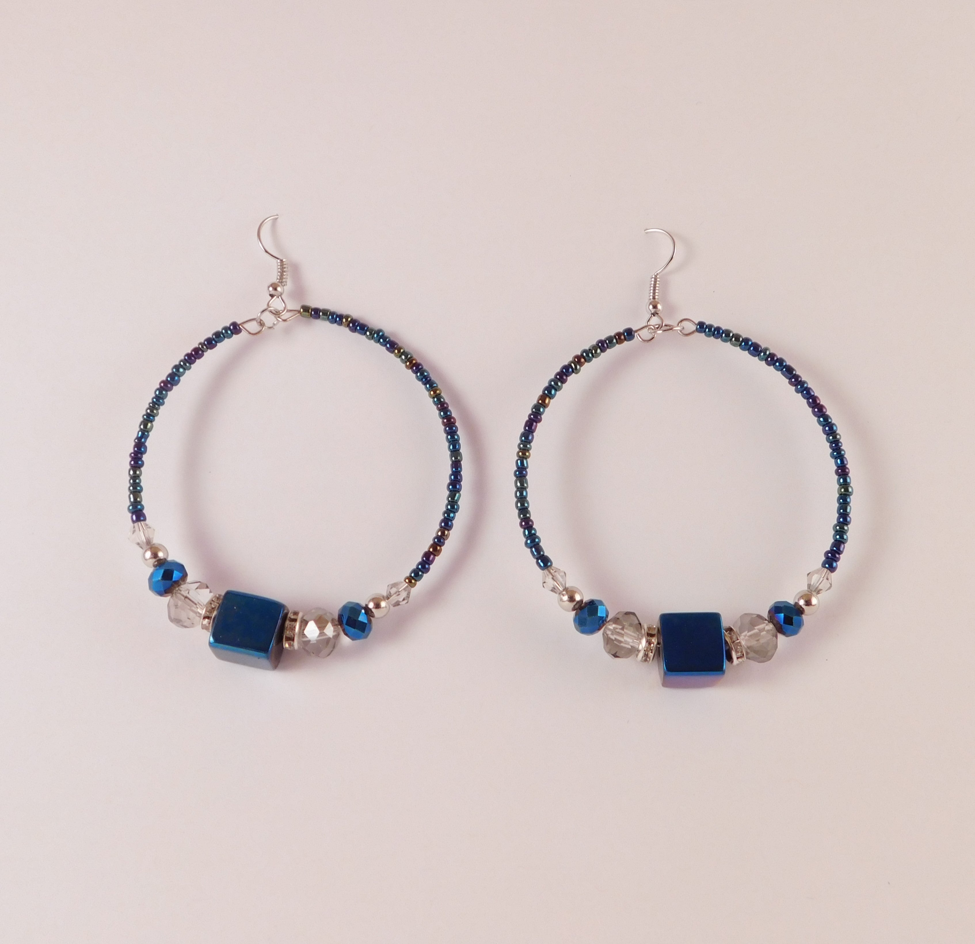 Beaded Circle Earrings In Multiple Colors