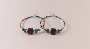 Beaded Circle Earrings In Multiple Colors