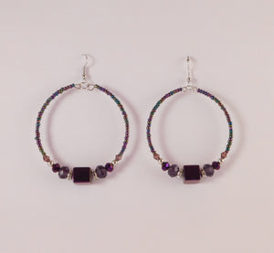 Beaded Circle Earrings In Multiple Colors