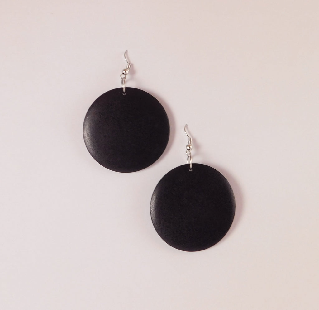 Circle Style Wood Earrings In 3 Shades