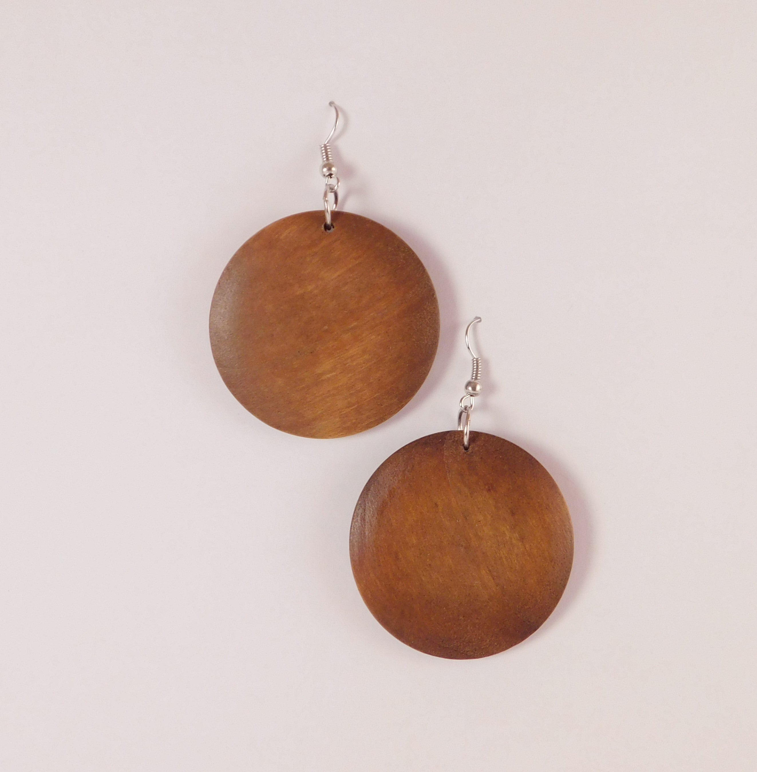 Circle Style Wood Earrings In 3 Shades