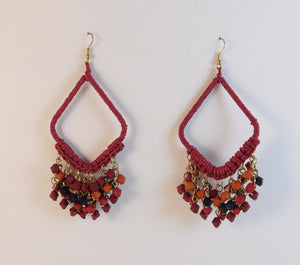 Fringe Beaded Earrings in 2 Colors