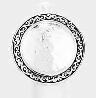 Hammered Metal Antique Pattern Ring