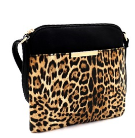 Leopard Print Front Pocket Cross Body Purse in 2 colors