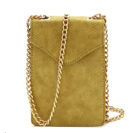 Lizard Pattern Chain Strap Cell Phone Holder Cross Body