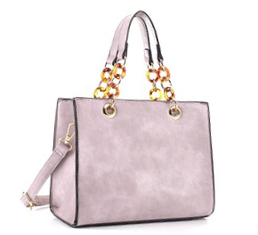 Linked Chain Accent Classic 2-Way Medium Satchel