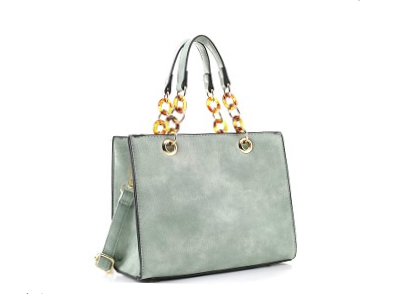 Linked Chain Accent Classic 2-Way Medium Satchel